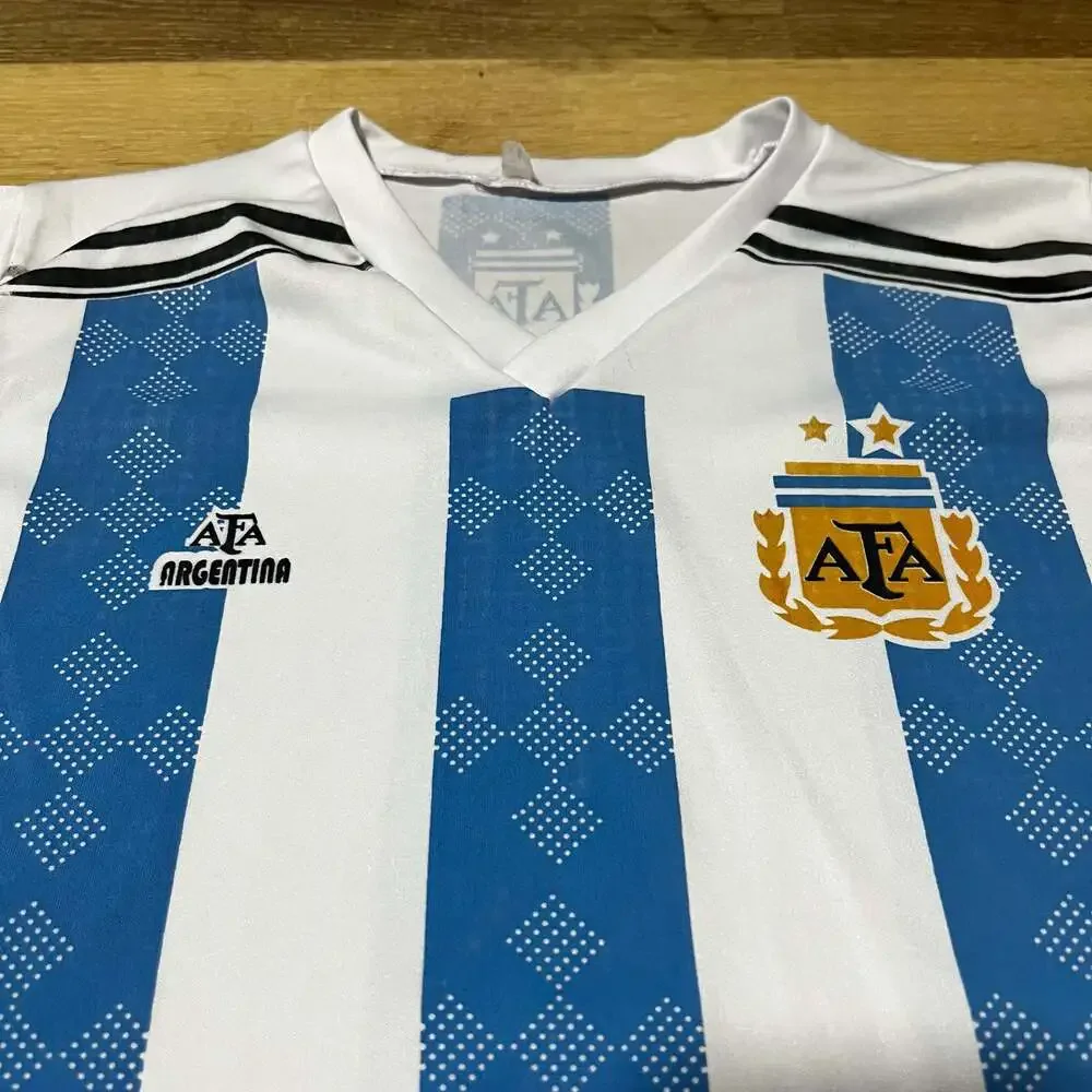 Vintage Style Argentina Home Soccer Jersey